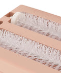 Close-up of the dual rubber rollers on the Dual Roller Carpet Sofa Sweeper With Double Action Floor Dust Collector.