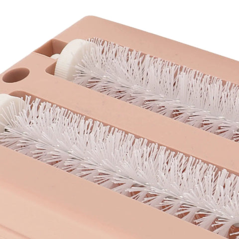 Close-up of the dual rubber rollers on the Dual Roller Carpet Sofa Sweeper With Double Action Floor Dust Collector.