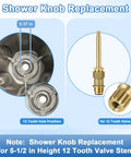 Shower knob replacement for 12 tooth valve stem with matte black tub spout and shower trim kit with three knobs shown