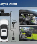 Setup of Dual Dash Cam Front And Rear For Cars 4K Plus 2K Video With 64GB Card Included 5G Wi Fi And App G Sensor 3.2 Inch Screen