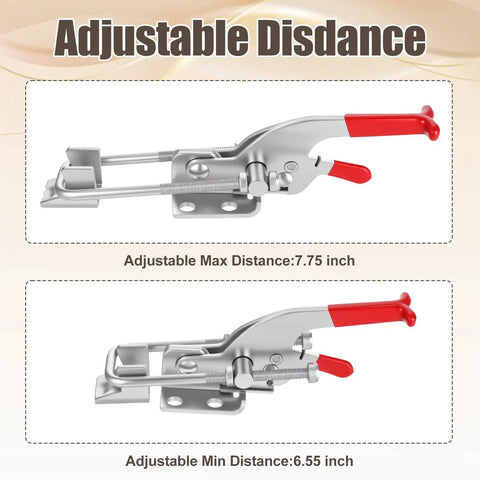 Beefy Heavy Duty Toggle Clamp With 2000 Lbs Load Capacity, Cam Action U-Bolt Self-Lock Latch, Adjustable Distance View