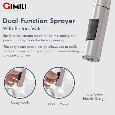 Touchless Kitchen Faucet With Pull Down Sprayer, High Arc Single Handle Motion Sensor Hands Free Sink Faucet sprayer modes