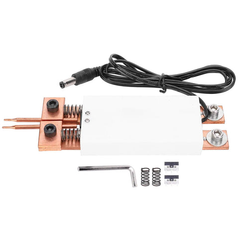 Handheld Spot Welding Pen With Retractable Handle And Japanese Ball Head Pins For DIY Battery Pack Assembly No Power Supply Needed Heavy 800A Current Cordless Tool For Home Projects And Gear Repair showing welding tips and components.