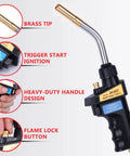 Pro Grade Propane Torch For Soldering And Brazing Great For Cooking And Surface Heating Tasks Hand Torch Head With Adjustable Flame