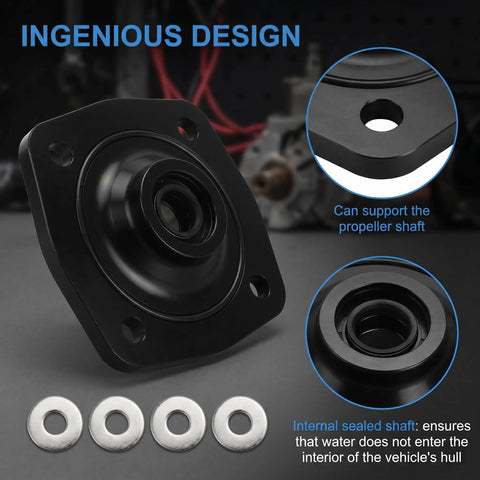 Drive Shaft Bearing Housing Assembly For Jet Ski Replacement Fits PWC 650 750 900 1100 Direct OEM 13091-3730 13280-3730 13280-3756 13091-3718 Water Seal Included For A Tight Ride And Long Lasting Seal, black metal housing with sealed shaft and washers