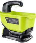 Front view of Cordless Salt And Seed Spreader For Ryobi 18V Battery with 3.7L hopper, handheld design for year-round lawn care.