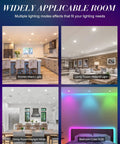 Smart Recessed Lighting 4 Pack Ultra Thin 4 Inch RGB LED Downlights 9W 900 Lumen color modes in different rooms