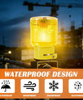 Sun Powered Solar Strobe Warning Light 360 Degree Waterproof LED Safety Light For Outdoor Use Work Zone Traffic Flashing Lamp Yellow High Visibility