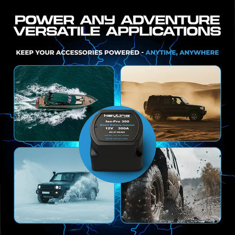 Heavy Duty Dual Battery Isolator Kit 300 Amp With 1000 Amp Peak Voltage Sensitive Relay VSR with vehicles and boat