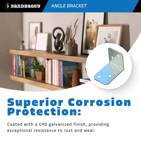 Heavy Duty 90 Degree Galvanized Angle Brackets Built From Workhorse 18 Gauge Steel With Knockout Rust Resistant Coating Ready For Pro Grade Diy Framing Shelving And Swift Home Fixes Bulk Pack Of 1000 on a shelf.
