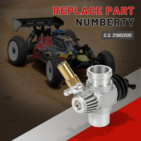 11K Slide Carburetor With 3 Needle Adjustable Nitro Engine Carb For OS Max 18TZ 18TM 21TM next to RC car, OS 21982000