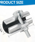Angled front view of 1in x 3in stainless steel pipe repair clamp with bolt for water or copper pipe leaks