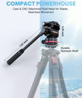 68 Inch Fluid Head Camera Tripod with lightweight aluminum legs and stable fluid motion head for DSLR camcorders and telescopes.