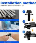 Installation guide for M6 1.0 Body Bolts And U Nuts Kit for automotive restoration, showing steel bolts and U-nuts in use.