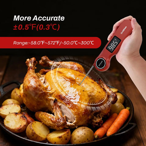 Ultra Fast Digital Meat Thermometer For BBQ USB C Rechargeable Kitchen Thermometer With 0.5s Read Time measuring roast