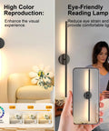 Set Of Two Rechargeable Battery Wall Sconces With Remote Dimming 3000K To 6000K Adjustable Led Light 360 Degree Rotate Zero Wiring Needed No Sweat Setup For Modern Bedroom Living Room Super Sleek Vibe Decor with stylish matte black finish.