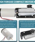 RV Slide Out Motor And Gear Housing Kit For Accu Slide Cable System Replacement Gearbox R25076 R25075 shown with specifications