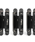 Heavy Duty Invisible Hydraulic Hinges 3 Pack 170 Degree Self Closing Concealed Door Hardware With Mortise Mount and Left Right Pivot.