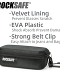 Large EVA Safety Glasses Case With Reinforced Belt Clip Pack Of 2 Semi Hard Shell Eyewear Protection Storage Description