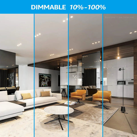 Living room with dimmable lighting showcasing 12 Pack PAR30 Short Neck LED Bulbs 8W Equivalent 75W Dimmable Spot Lights setup