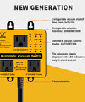 Image of Stop Babysitting Your Shop Vac Automatic Vacuum Switch For Dust Collectors, featuring dual outlets and LED indicators.