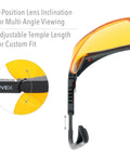 Side view of adjustable Blue Light Blocking Computer Glasses With SCT Orange Lens 3 Pack For Laptops And Monitors Reducing Eye Strain Boosting Contrast And Sharper Details During Long Screen Sessions, showing temple length feature.