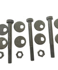 Front Lower Control Arm Camber Kit For Infiniti QX56 2004 To 2013 QX80 2014 To 2020 Nissan Armada 2004 To 2015 Titan 2005 To 2020 Xterra 2005 To 2015 Suzuki Equator 2009 To 2012 With 12.9 Grade Cam Bolts K80276, showing bolts and washers on white background