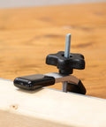 T Slot Clamp Set With Five Sixteenth Inch T Bolt Hold Down Clamps, Double Track Clamp Kit on wooden surface