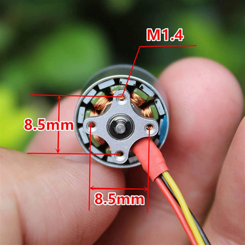 Kickass Mini RC Quadcopter Motor For DIY FPV Drones 1104 Brushless Micro Motor 1 2S 4300KV shown close-up with dimensions