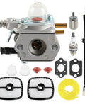 Echo Trimmer Carburetor With Tune Up Air Filter Kit Replacement For SRM 2100 2110 2400 2410 GT 2000 PE 2000 PP 800 PPF 2100 PPT 2100 And More Fits Easy Install High Performance with parts including carburetor, filters, gaskets, and spark plug.