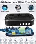 US To Europe 2300W Must Have Travel Power Converter 220V To 110V With 3 USB Ports 1 Type C And 3 AC Outlets internal diagram