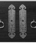 Antique Bronze Brass Door Pulls For Cabinets And Cupboards, Old School Retro Vibe Cabinet Handles, Barn Door Look, 7 Inch Length