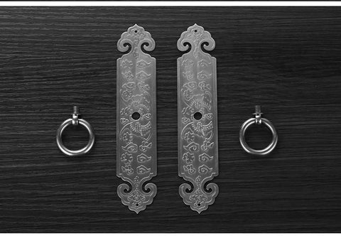 Antique Bronze Brass Door Pulls For Cabinets And Cupboards, Old School Retro Vibe Cabinet Handles, Barn Door Look, 7 Inch Length