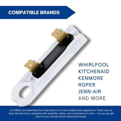 Dryer Thermal Fuse WP3392519 Universal Replacement For Whirlpool Maytag Dryer Thermal Fuse Replaces AP6008325 3388651 694511 WP3392519VP 3 Pack
