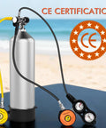 Diving Regulator Gear Set With Second Stage And Tripartite Console Featuring Pressure Gauge Compass Depth Gauge Scuba Regulator Kit For Underwater Adventures And Easy Biting Comfort, showcasing CE certification