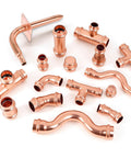 Lead Free Copper Press Fittings Kit Three Quarter Inch With Tee Elbow And Coupling Set for copper pipe systems displayed