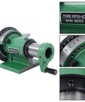 Heavy-Duty 36 Hole Spin Index Fixture For Precise Drilling And Milling One And One-Eighth Inch Collet Rock-Solid Iron Construction Workshop-Grade Indexing Jig With Smooth Operation And Long-Lasting Durability, green 5C spin index fixture with 36-hole plate