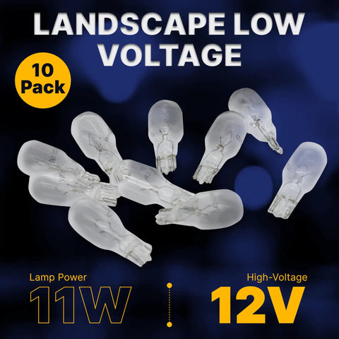 Low Voltage Landscape T5 Wedge Bulbs 12V 11W Pack Of 10 Clear For Malibu Lights Garden Deck Yard Lighting illustration