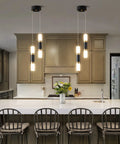 Two Light Pendant Lights For Kitchen Island Dimmable LED Modern Mini Pendant Fixtures In Black And Gold Finish