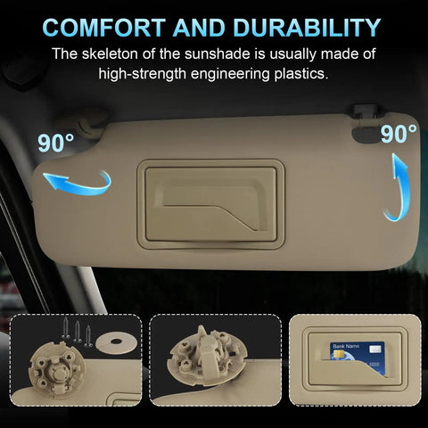 Beige Sun Visor For Chevy Cruze 2011 2019 Left Driver Side With Mirror No Light Replacement Part 84126657 features