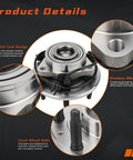2WD Front Wheel Hub And Bearing Assembly For Chevy Silverado 1500 1999 Through 2006 GMC Sierra 1500 Yukon 2000 Through 2006 Cadillac Escalade 2002 Through 2006 Six Lug Driver Or Passenger Side, highlighting design details and material.