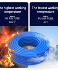 Blue 12mm OD 8mm ID Polyurethane Air Hose Tubing For Pneumatic Systems 32.8 Ft Long 145 PSI Working Pressure Minus 4F To 149F
