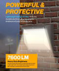 6 Pack 80W LED Wall Pack Outdoor Industrial Dimmable Waterproof Beefed Up Security Lighting for Warehouses and Parking Lots Choose 3000K 4000K or 5000K Color Temp 7600 Lumens AC120 277V IP65 Aluminum Housing attached to brick wall