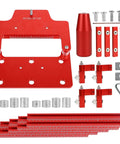 Beefy Offset Base System With Parallel Guide For Woodworking, including 59 Inch Outrigger Bar and connectors, in red.