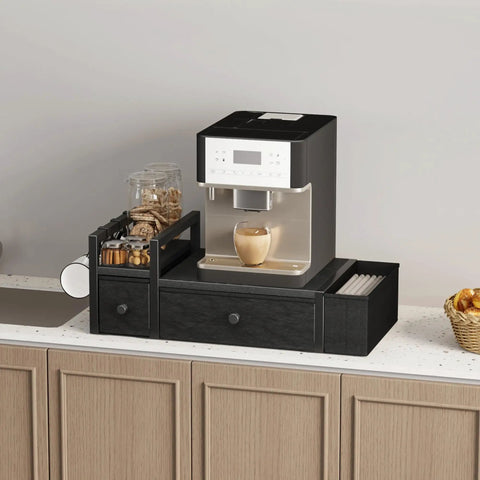 Coffee Pod Drawer Organizer For Countertop That Holds 52 Pods K Cup And Nespresso Capsules With Mug Rack No Brainer Setup Black