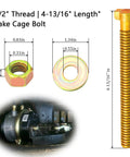 4Pcs Brake Cage Bolt Kit For Semi Trucks, Air Spring Brake Chamber Repair, Replaces Bendix 800921 TR800921 displayed