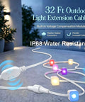 Heavy Duty Thirty Two Foot Outdoor Permanent Lighting Extension Cord Featuring Built In Voltage Booster delivering smooth power.