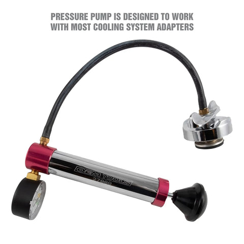 Cooling System Pressure Test Pump Kit For Cars And Trucks, Near Universal Leak Tester with gauge and hose connection