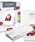 HyClean Air FJM Vacuum Bags For Compact C1 C2 Canister Vacuums, Allergy XL Pack Of 8 With 1 HEPA AirClean Filter box and bag