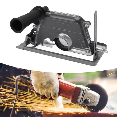 Pro Grade Angle Grinder Stand with adjustable bracket and dust collection, ideal for precise cuts in workshops.